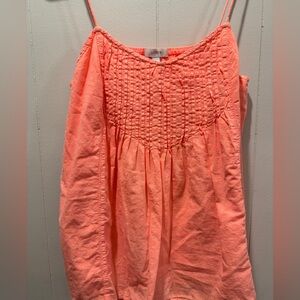 J. Crew Bright Orange Smocked Top